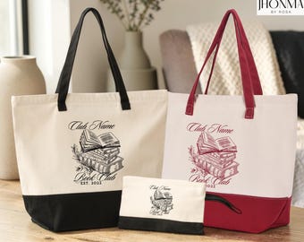 Custom Book Club Tote Bag, Personalized Reading Club Gift, Bookworm Gift, Bookish Gift, Book Lover, Booktok Merch, Booktrovert
