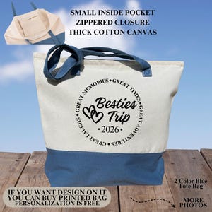 Custom Besties Trip Tote Bag, Besties Vacation Bag, Besties Trip 2026 Tote Bag, Besties Cruise Bag, Travel Tote Bag, Cruise Travel Bag Bild 4