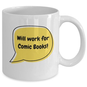 Comic book collector mug, rare comics, vintage comics, comic book dealer christmas present