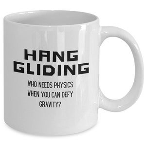 Funny hang glider mug, paragliding present, gift for glider, thrill seeker cup