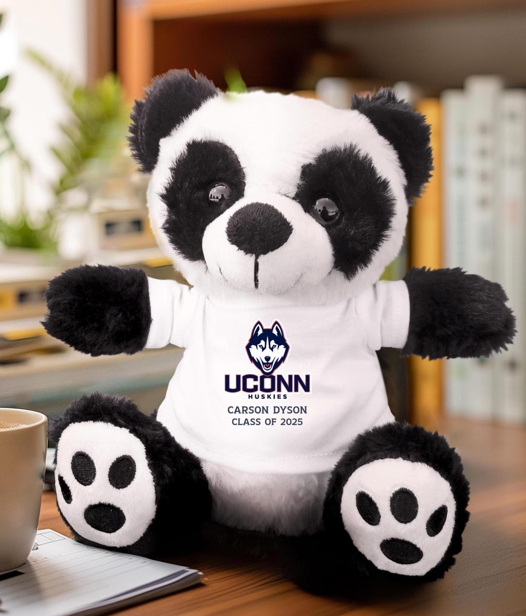 Custom School Graduate Panda Bear, Custom School Logo for Alumni Gift ...