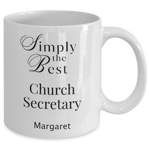 Church Secretary customized mug, Secretary Day present, best church secretary, church worker, personalized mug, Christian gift, religious