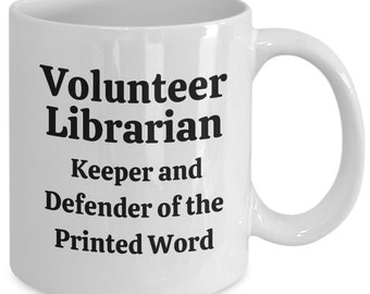 Library Volunteer Appreciation mug, library helper gift, librarian thank you mug, book lover, bookworm gift