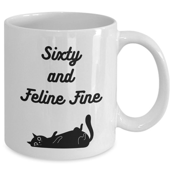 Sixtieth Birthday for cat lover mug, cat mom birthday, gag cat lover mug, cat Mother's Day present, crazy cat lady 60th birthday