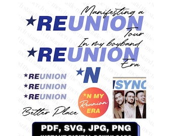 Digitalt paket: NSYNC Better Place Reunion Era-filer för DIY | SVG jpg pdf png-filer Cricut sublimeringstryck vinylöverföring text logotyp
