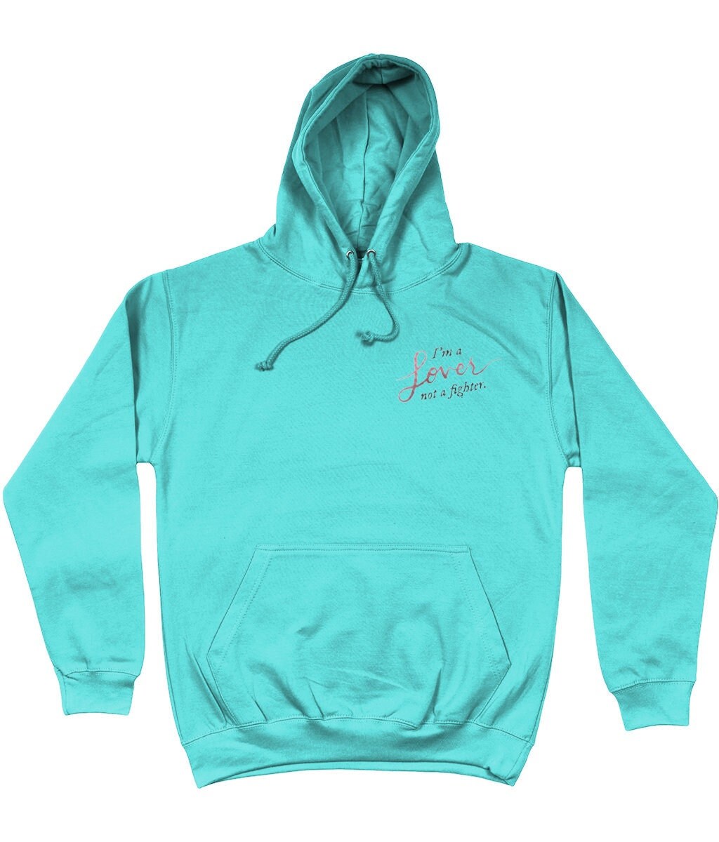Embroidered I'm a Lover Not a Fighter College Hoodie - Etsy