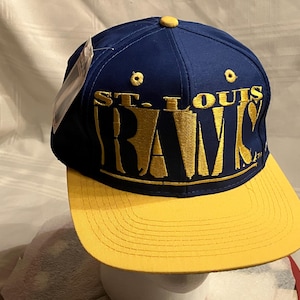 Vintage St. Louis Rams Snapback Hat | Blue & Yellow NFL Cap Never Worn with Tags