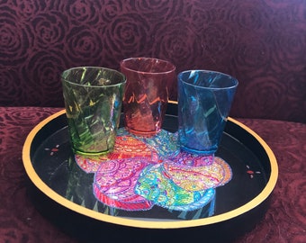 Fish Mandala Crystal Resin Tray - Decorative Wood Gift Tray