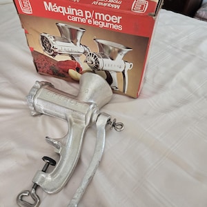 Vintage Eberle Meat and Vegetable Grinder with Original Box - Model 10