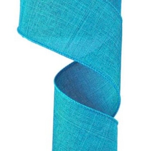 2.5” Wide Solid Turquoise Wired Ribbon Wired Ribbon 10 Yards