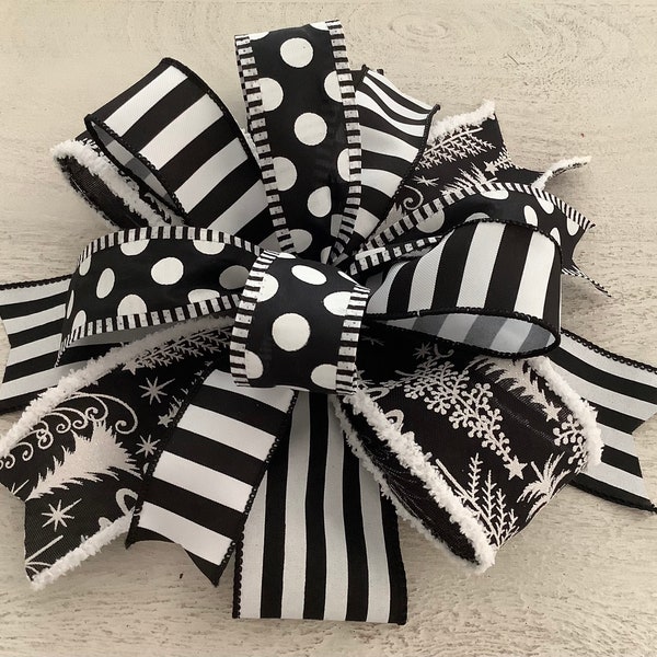 Black and White Christmas Tree Wreath – Etsy