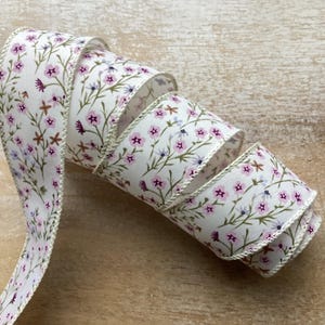 5 Meter Frühlings-Blumendruck-Band aus Draht 1,5 ”Breit - Frühlings-Naturblumendruck