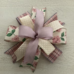 Spring Floral Wreath Bow, Lantern Bow, Door Hanger Bow, Wreath Embellishment, Farmhouse Wreath Bow, Spring Decor, Home Decor