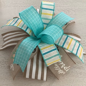 Spring Wreath Bow, Lantern Bow, Door Hanger Bow, Wreath Embellishment, Farmhouse Wreath Bow, Spring Decor
