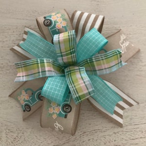 Spring Wreath Bow, Lantern Bow, Door Hanger Bow, Wreath Embellishment, Farmhouse Wreath Bow, Spring Decor, Home Decor