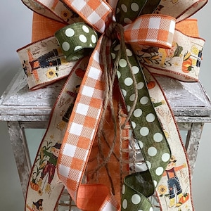 Vogelscheuche Bogen, Laterne Bogen, Herbst Türhänger Bogen, Kranz Verschönerung, Thanksgiving Dekor, Orange und Grün Herbst Bogen