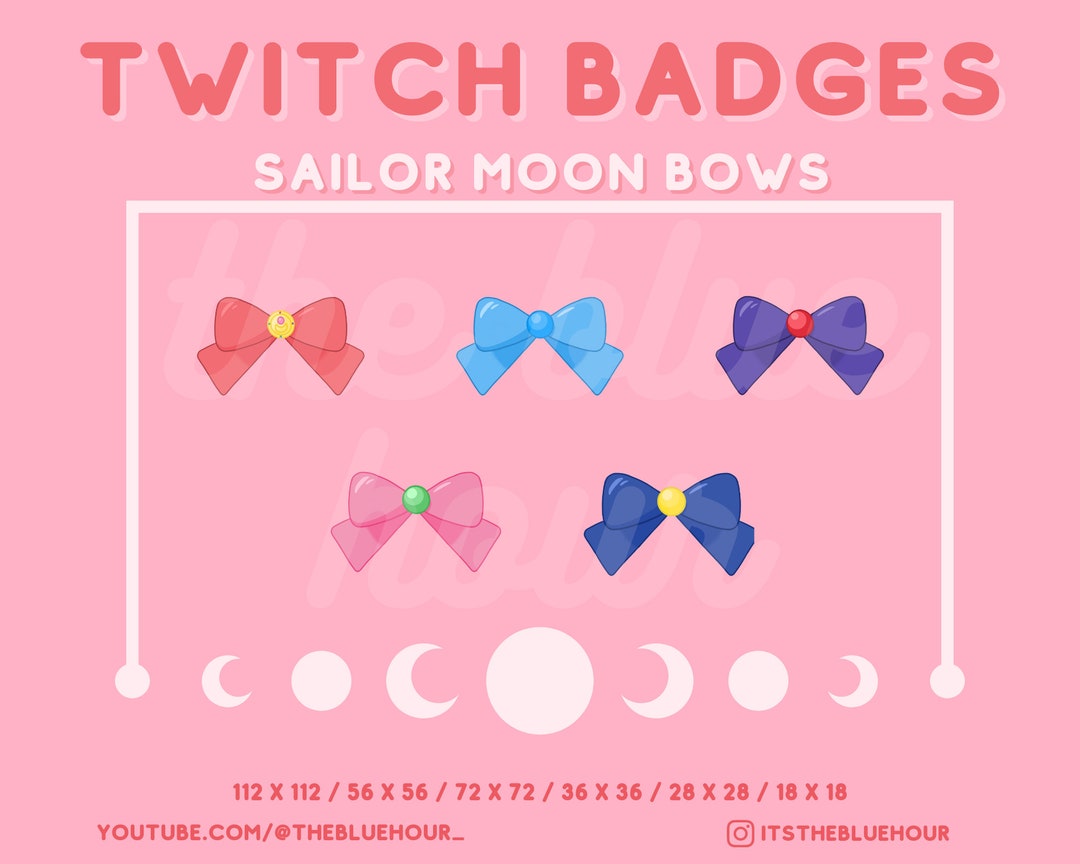 Cute Aesthetic Simple Sailor Moon Bows inner Senshi Twitch Stream Sub ...