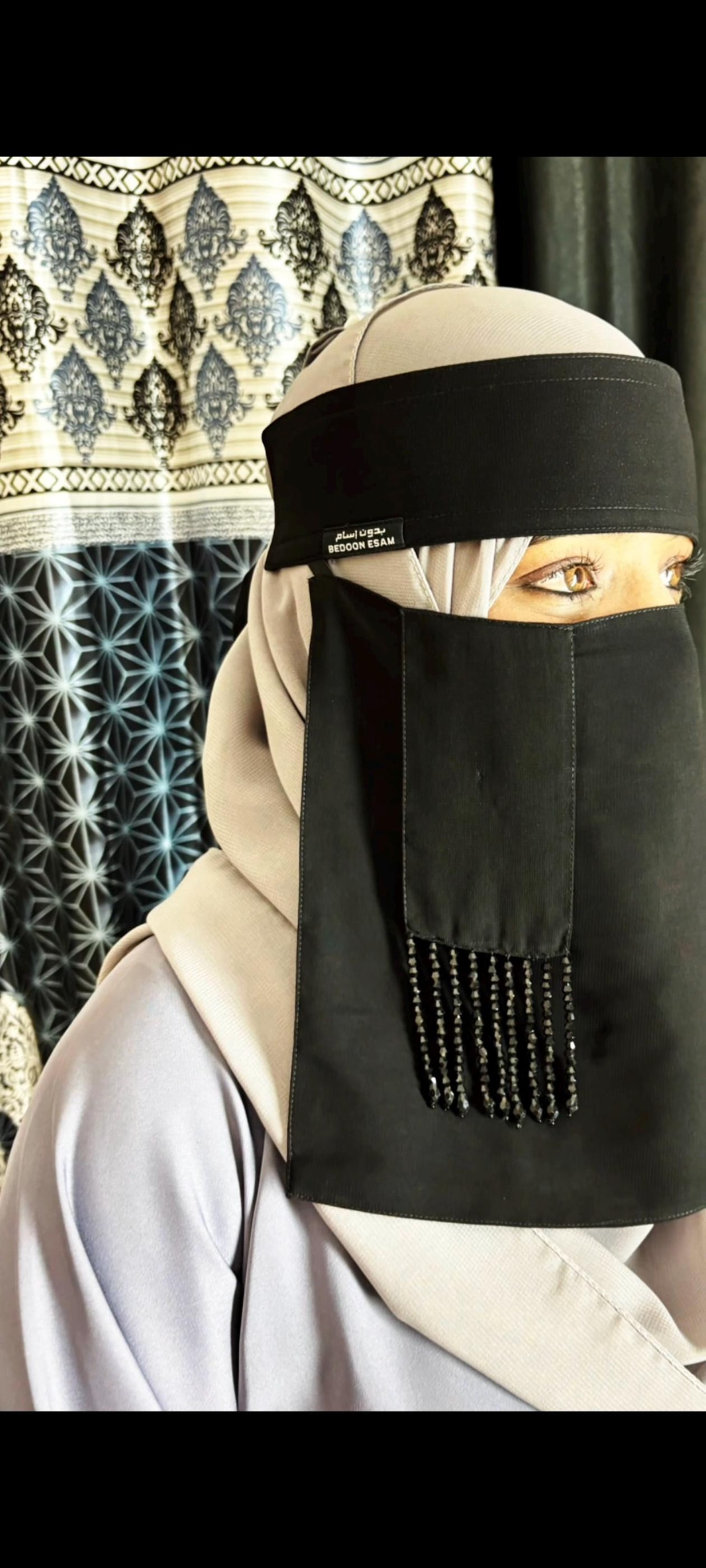 Black Pearls Niqab, Saudi Style Face Veil, Handmade - Etsy