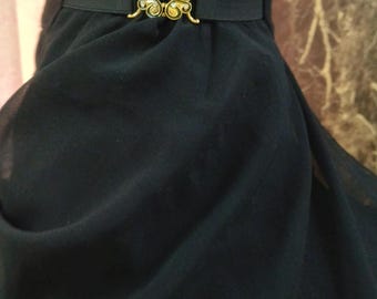 Schwarz Niqab mit Stein Brosche, Gummiband Gesicht Hijab