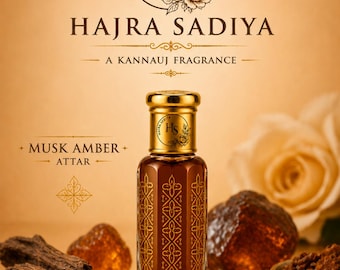 Musk Amber Attar | Luxury Perfume Oil | Alcohol Free | Authentic Kannauj Fragrance | Long Lasting Unisex Amber Musk Attar
