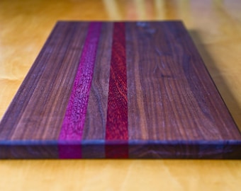 Handmade Walnut Butcher Block Cutting Board: Edge Grain, Food Safe