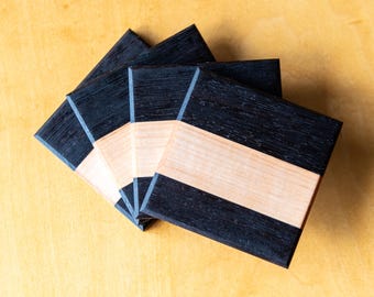 Exotic Wood Coasters Set | Handmade Wenge and Maple