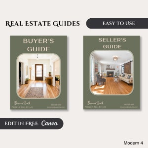 Real Estate Buyer and Seller Guide, Buyer Packet & Seller, Home Buyer Canva Printable Guide, Real Estate Agent Marketing Template Bundle