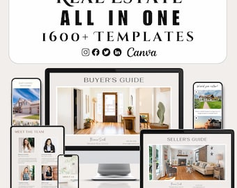 Real Estate Templates All-In-One Bundle, Real Estate Template Bundle, Canva Bundle, Canva Templates, Instagram Templates, Realtor Templates