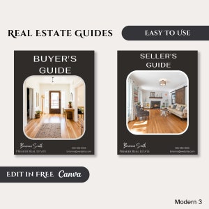 Real Estate Buyer and Seller Guide, Buyer Packet & Seller, Home Buyer Canva Printable Guide, Real Estate Agent Marketing Template Bundle