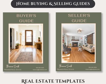 Real Estate Buyer and Seller Guide, Buyer Packet & Seller, Home Buyer Canva Printable Guide, Real Estate Agent Marketing Template Bundle