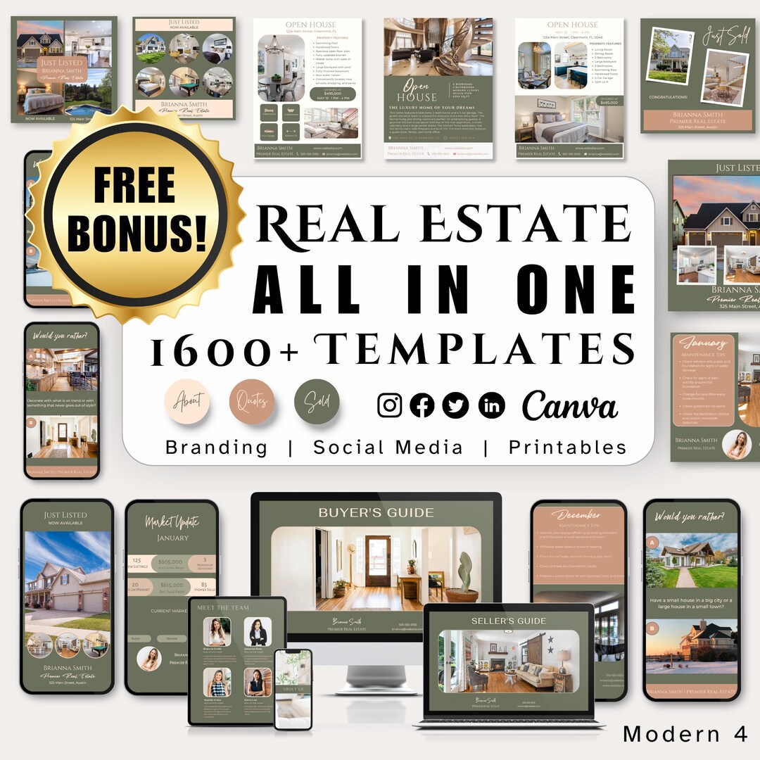 Real Estate Marketing Kit Templates Bundle, Realtor Marketing Branding ...