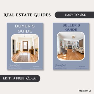Guida per acquirenti e venditori immobiliari, pacchetto acquirente e venditore, guida stampabile Canva per acquirenti di case, pacchetto di modelli di marketing per agenti immobiliari