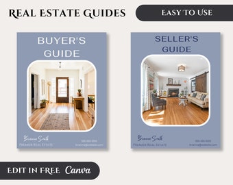Real Estate Buyer and Seller Guide, Buyer Packet & Seller, Home Buyer Canva Printable Guide, Real Estate Agent Marketing Template Bundle