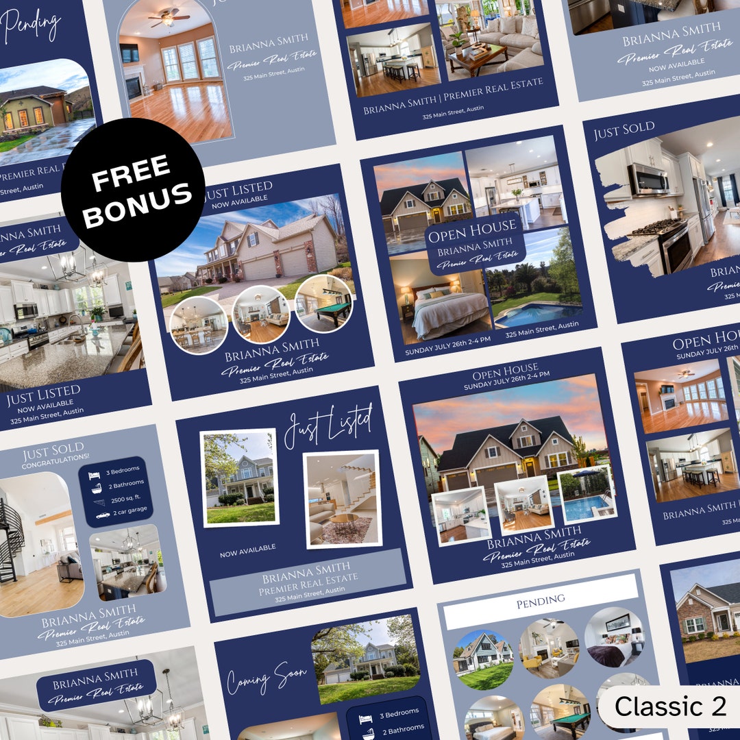 Real Estate Template Bundle, Social Media Marketing Instagram Templates ...