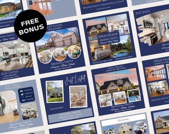 Real Estate Template Bundle, Social Media Marketing Instagram Templates, Real Estate Agent Marketing Realtor Branding IG