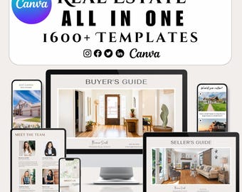 Real Estate Templates All-In-One Bundle, Real Estate Template Bundle, Canva Bundle, Canva Templates, Instagram Templates, Realtor Templates