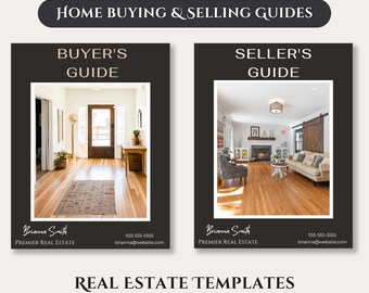 Real Estate Buyer and Seller Guide, Buyer Packet & Seller, Home Buyer Canva Printable Guide, Real Estate Agent Marketing Template Bundle