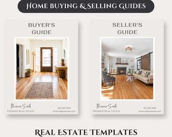 Real Estate Buyer and Seller Guide, Buyer Packet & Seller, Home Buyer Canva Printable Guide, Real Estate Agent Marketing Template Bundle