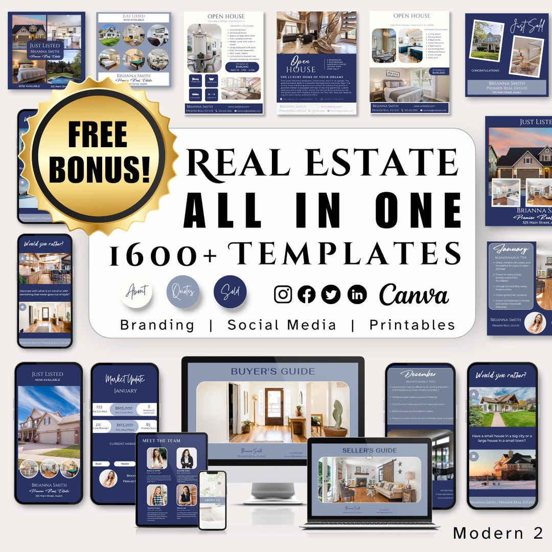 Real Estate Marketing Kit Templates Bundle, Realtor Marketing Branding ...