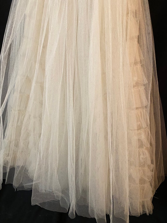 Exquisite Vintage 1950s Wedding Dress Bridal Prin… - image 8