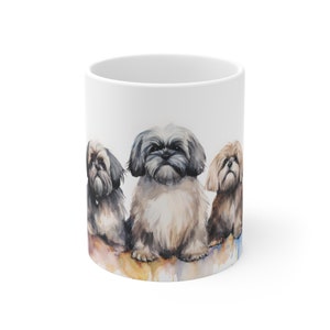 Watercolor Shih Tzu Coffee Mug, Dog Lover Gift, Gift Idea, Gift For Dog Dad, Gift for Dog Mom, Dog Mug, Shih Tzu coffee cup, Dog Art Cup