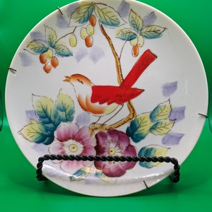 Vintage Red Bird on a Branch Collectible Plate