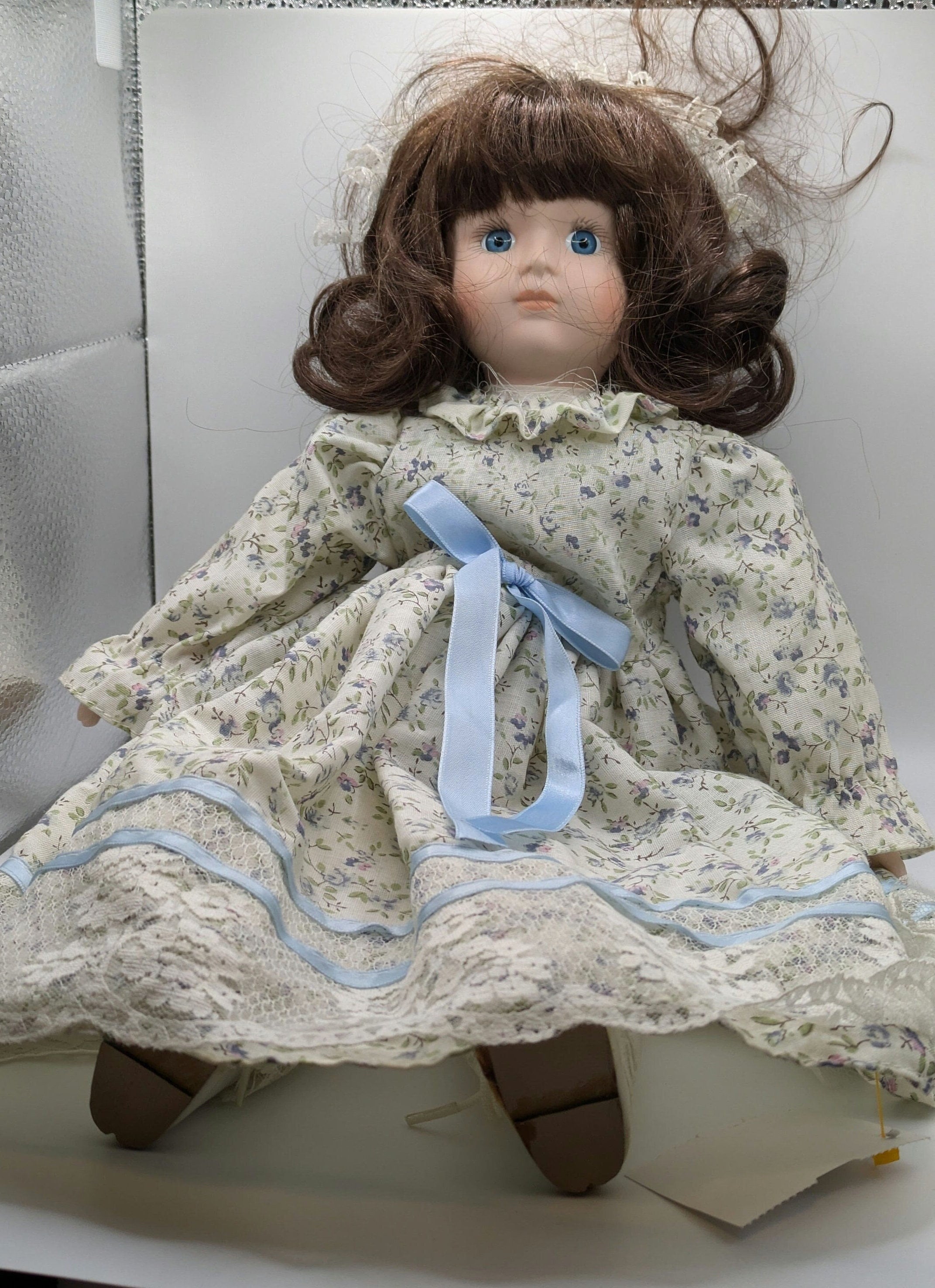 Vintage Acme China Holly Girl Leaf Dress Pixie Fairy Ceramic