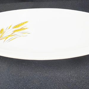 Anchor Hocking Fire King Wheat Pattern Milk Glass Oval Platter