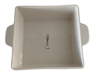 Rae Dunn Sketch Rae Dunn BEAT Whisk Square Baking Dish