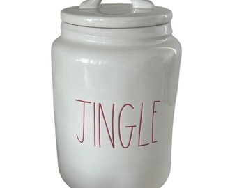 Rae Dunn Jingle Canister Regalo di decorazioni per la casa per le vacanze di Natale