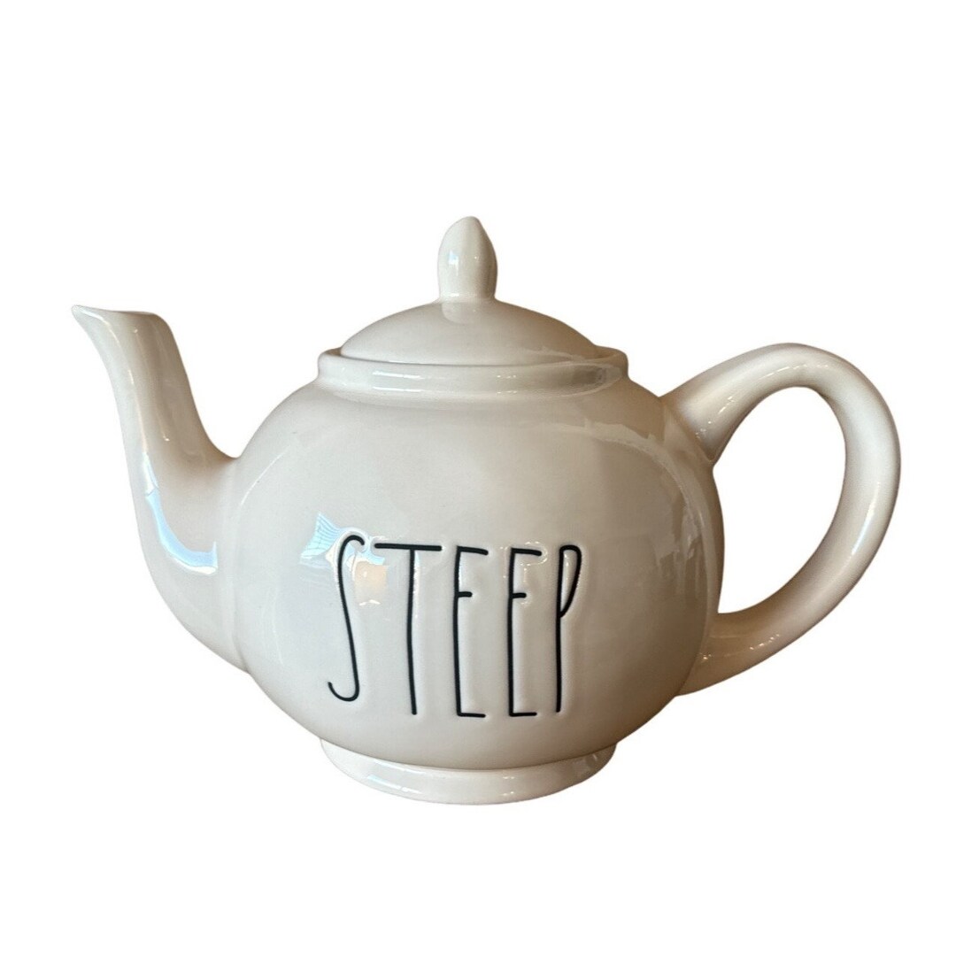 Rae Dunn Steep Tea Pot Farmhouse Kitchen Home Decor Minimalist Design