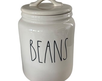 Rae Dunn Beans Canister Farmhouse Kitchen Home Decor Nuovo