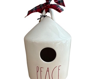 Rae Dunn Peace Birdhouse Árbol de Navidad Decoración del hogar navideño Regalo