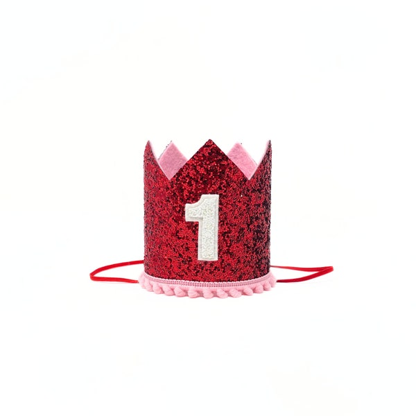 Valentine Birthday Crown | 1st Birthday Valentine Crown | Princess Party Crown | Red Crown | One Sweetheart Birthday Crown | Love Crown